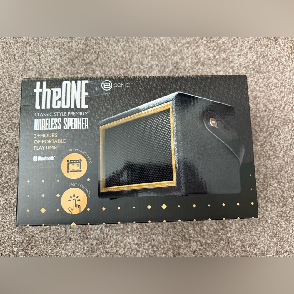 Black and Gold Wireless Bluetooth Speaker